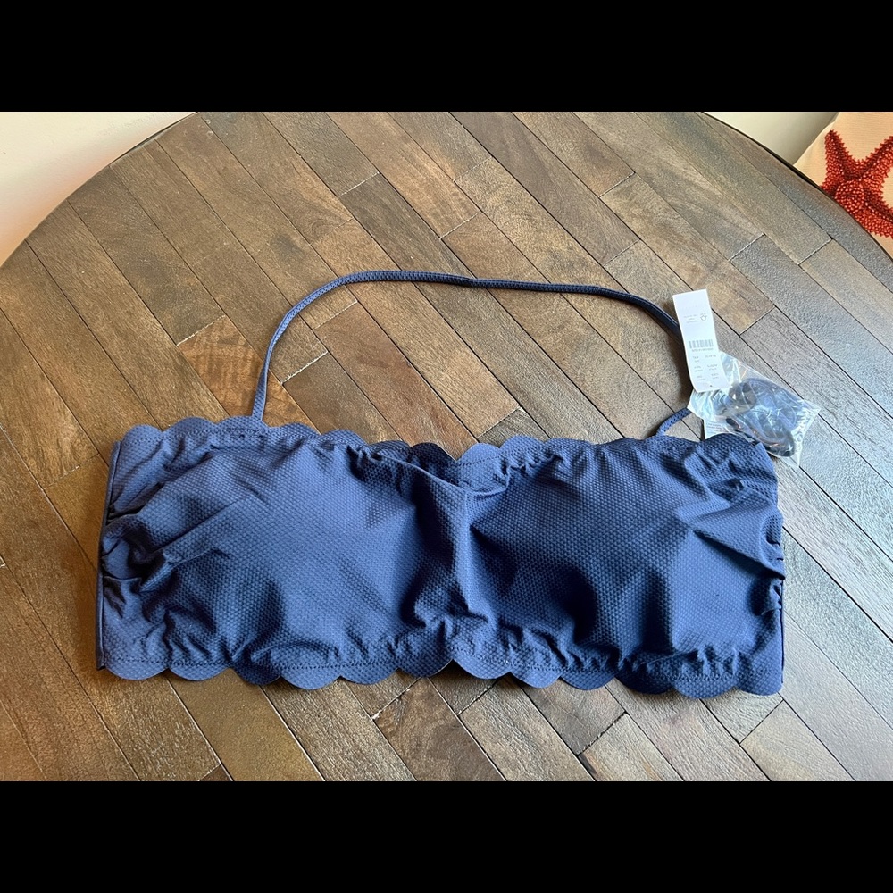 J. Crew Scalloped Bandeau Swimsuit Top (XXL) - Picture 3 of 6